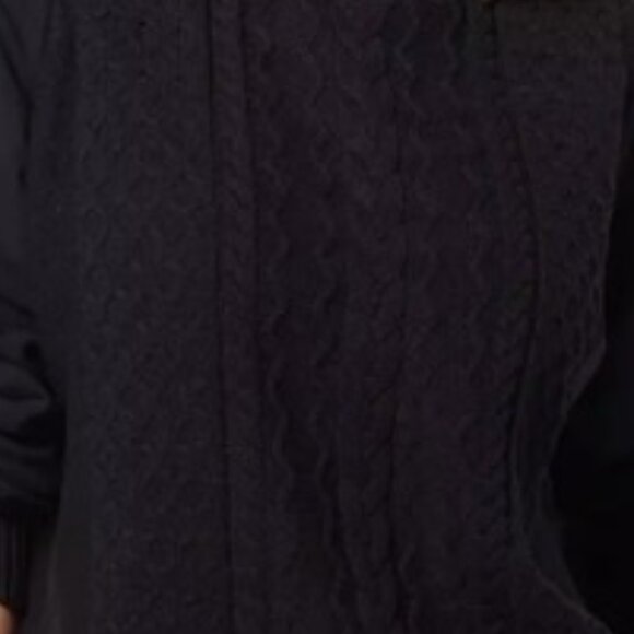 J Jason Wu XS Mixed Media Cable Knit with French Terry Sleeve Sweater - Picture 2 of 8